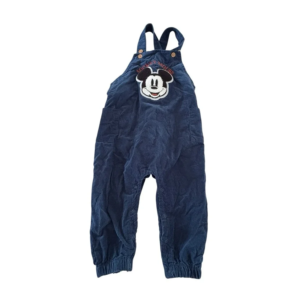 Disney Mickey Mouse Embroidered Corduroy Overalls Size 24 Months